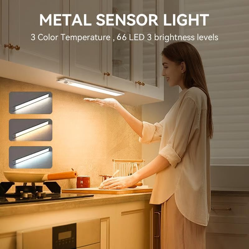 3-Color Lighting Punch-free Smart Sensor Magnetic Rechargeable LED Lights