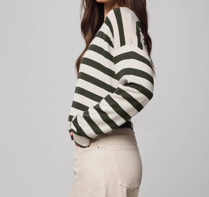 Cashblend Stripe Pullover Sweater