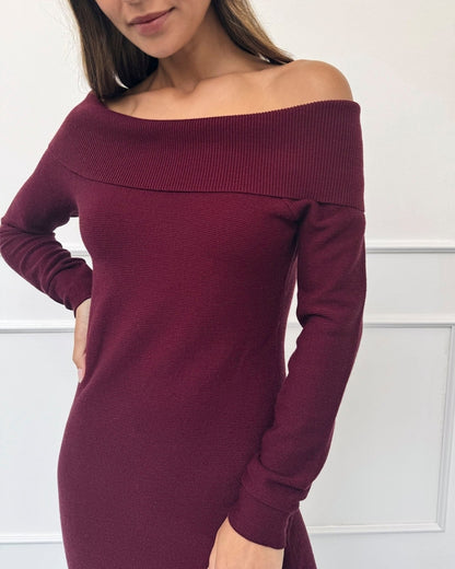Gentle Shoulder Sweater Dress