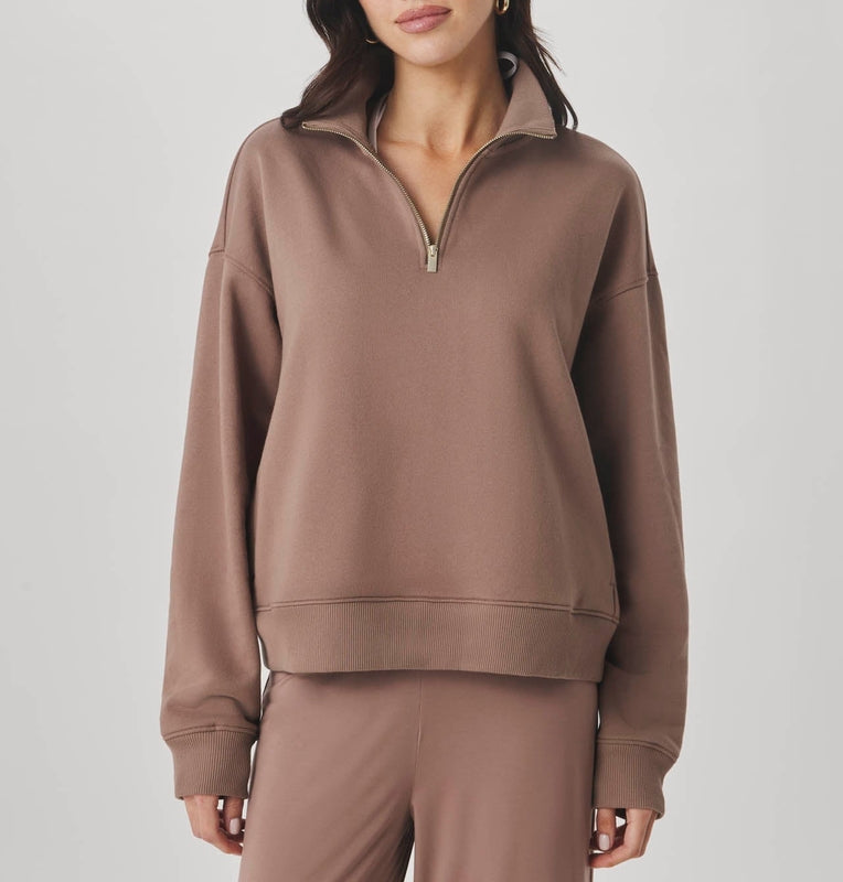 Balanced Draped Mockneck Pullover