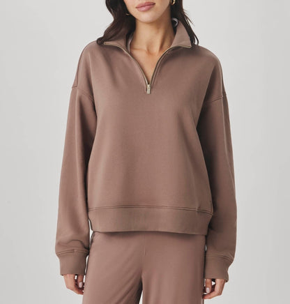 Balanced Draped Mockneck Pullover