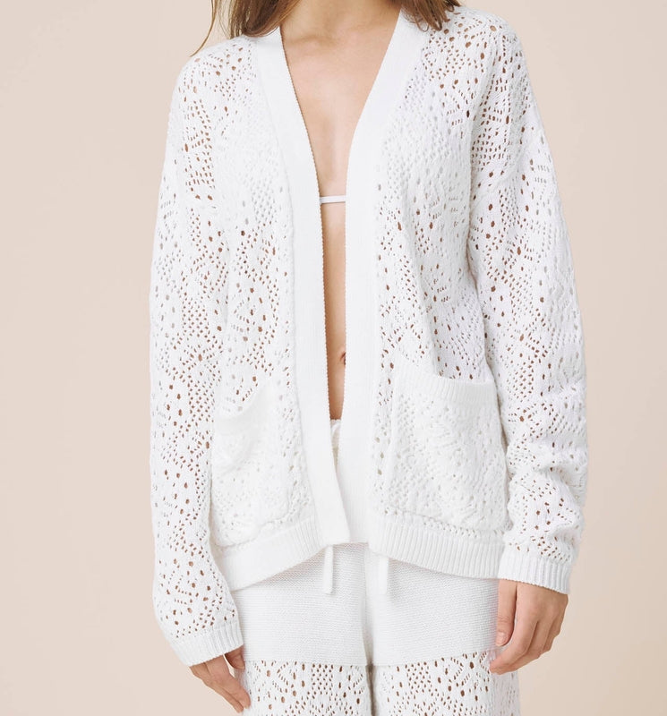 Airy Crochet Open Cardigan