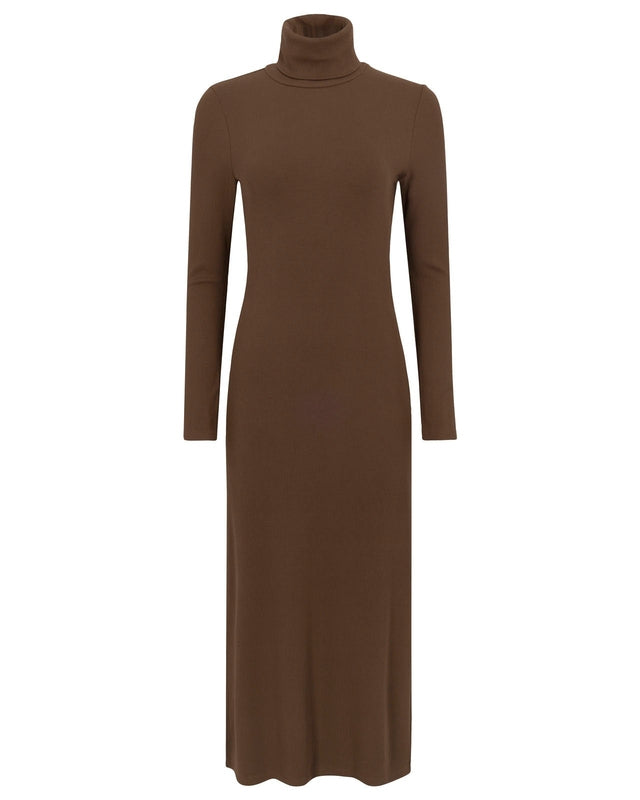 Balanced Rib Turtleneck Dress