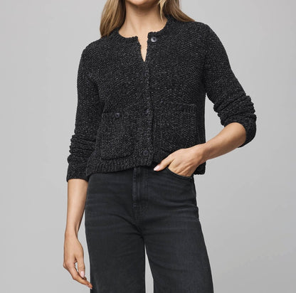 Relaxed Chenille Crop Cardigan
