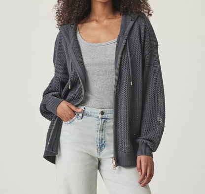 Layered Zip Sweater Hoodie