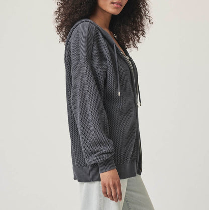 Layered Zip Sweater Hoodie