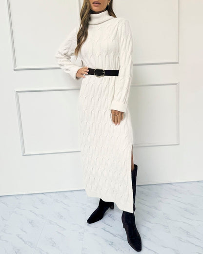 Soft Cable Sweater Dress