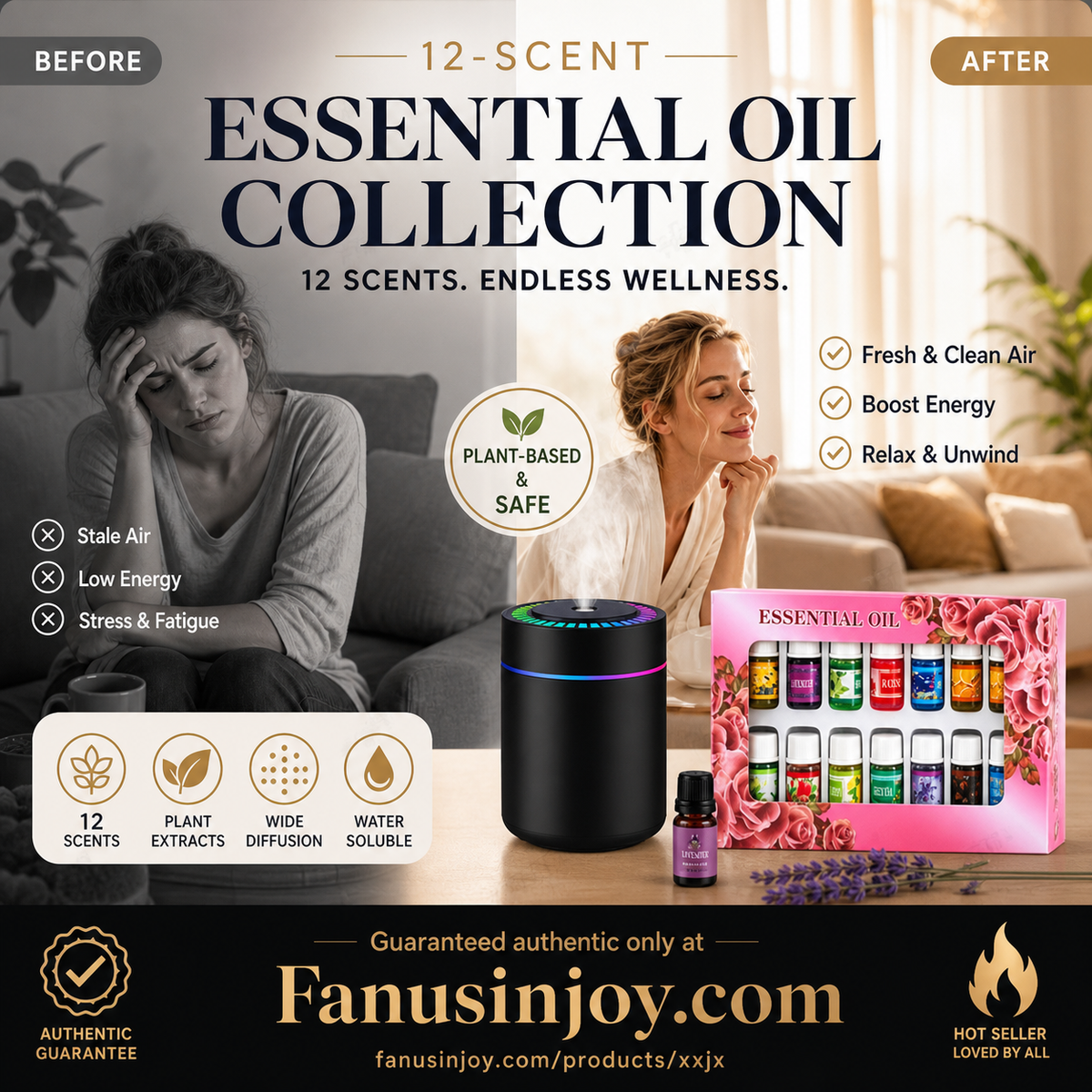 12-Pack Water Soluble Essential Oils Set