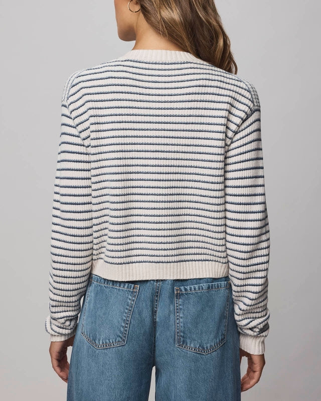 Casual Stripe Crop Cardigan