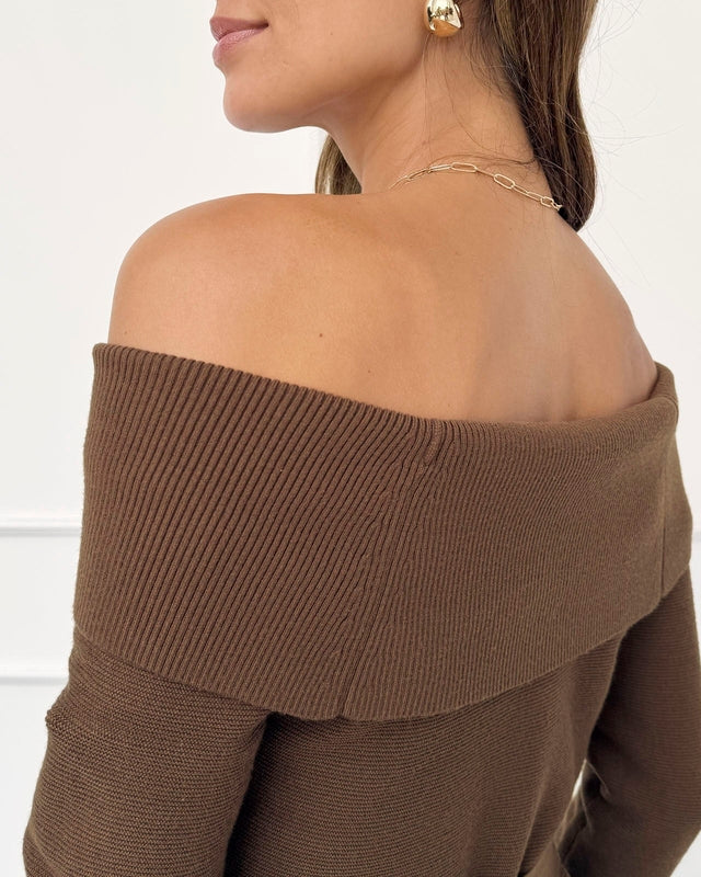Fresh Shoulder Sweater Dress