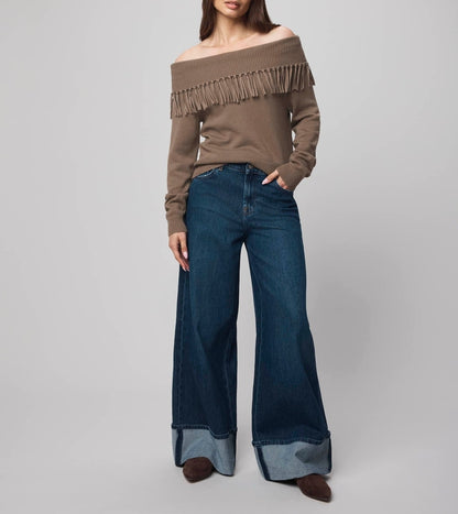 Layered Casual Fringe Sweater
