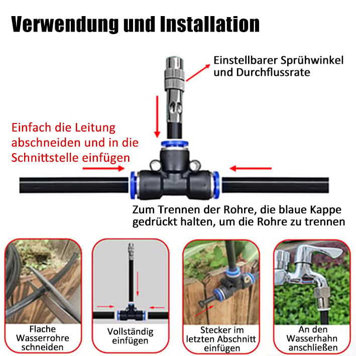 Automatic 360° curved garden irrigation syste