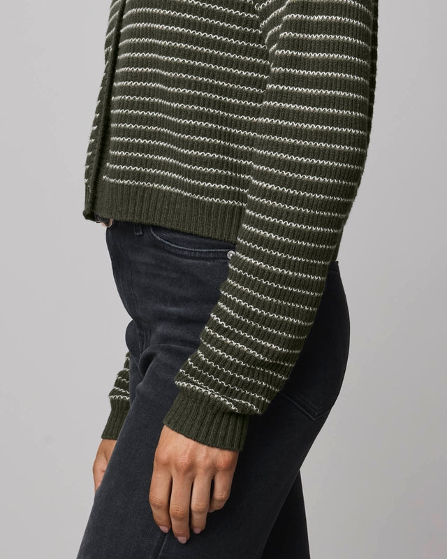 Casual Stripe Crop Cardigan
