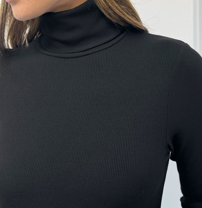 Neat Rib Turtleneck Dress