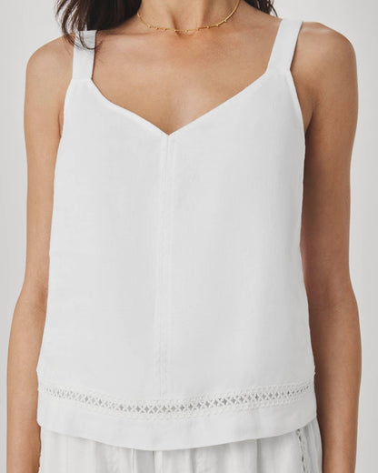 Linen Trim Tank Top
