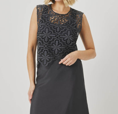 Textured Relaxed Eyelet Top