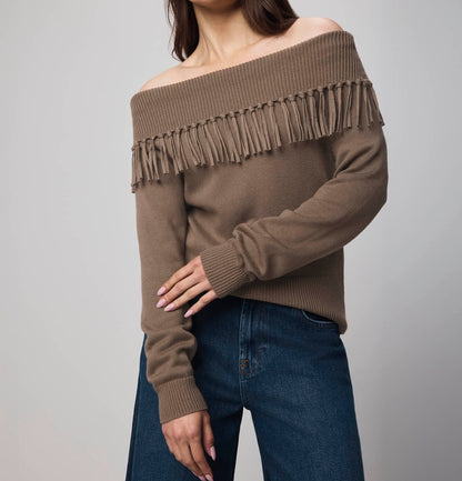 Layered Casual Fringe Sweater