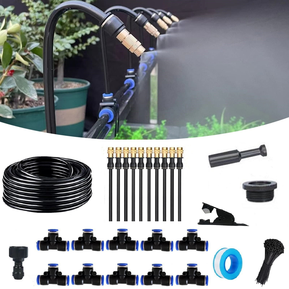 Automatic 360° curved garden irrigation syste
