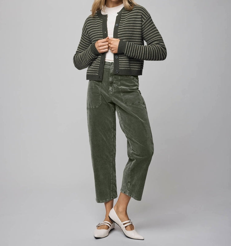 Casual Stripe Crop Cardigan
