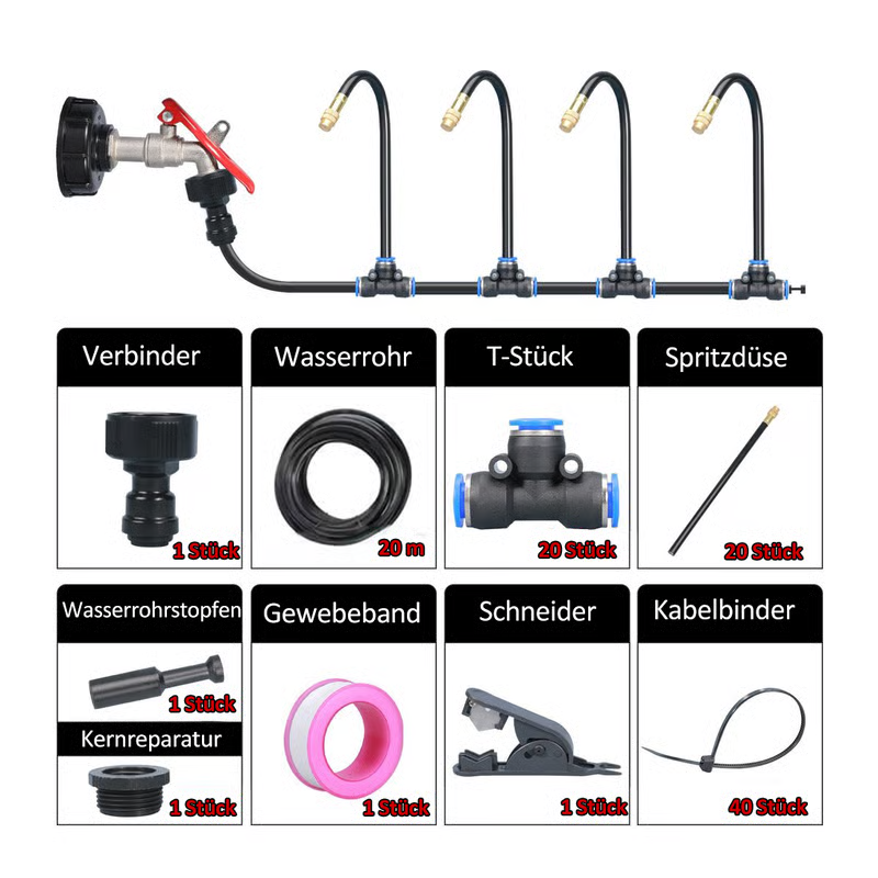 Automatic 360° curved garden irrigation syste