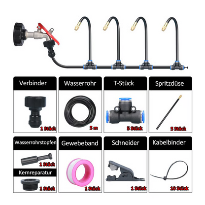 Automatic 360° curved garden irrigation syste