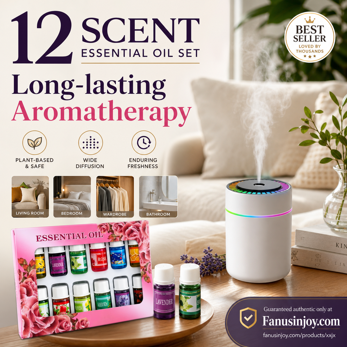 12-Pack Water Soluble Essential Oils Set