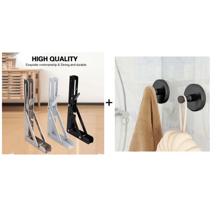 Instant Fold Multi-Use Bracket – Declutter Kitchen/Study, Space-Saving & Sturdy Organizer in Seconds