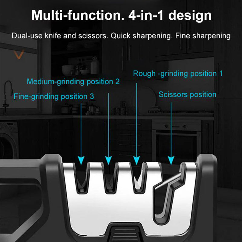 Portable 4-in-1 Kitchen Knife Sharpener