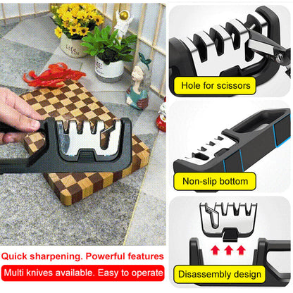 Portable 4-in-1 Kitchen Knife Sharpener