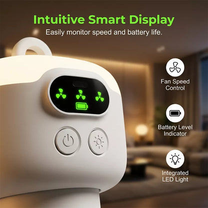 Rechargeable Ceiling Fan with LED Light