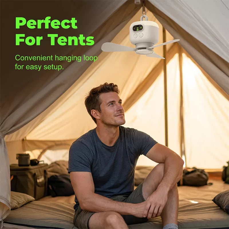 Rechargeable Ceiling Fan with LED Light