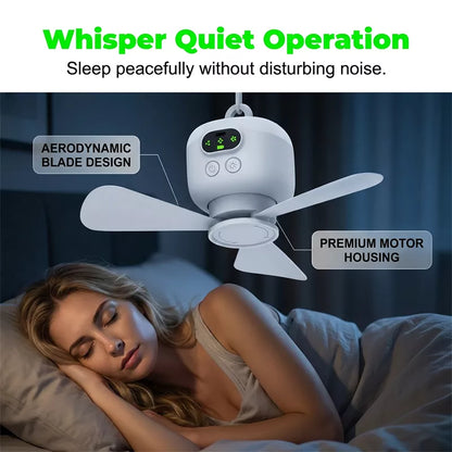 Rechargeable Ceiling Fan with LED Light