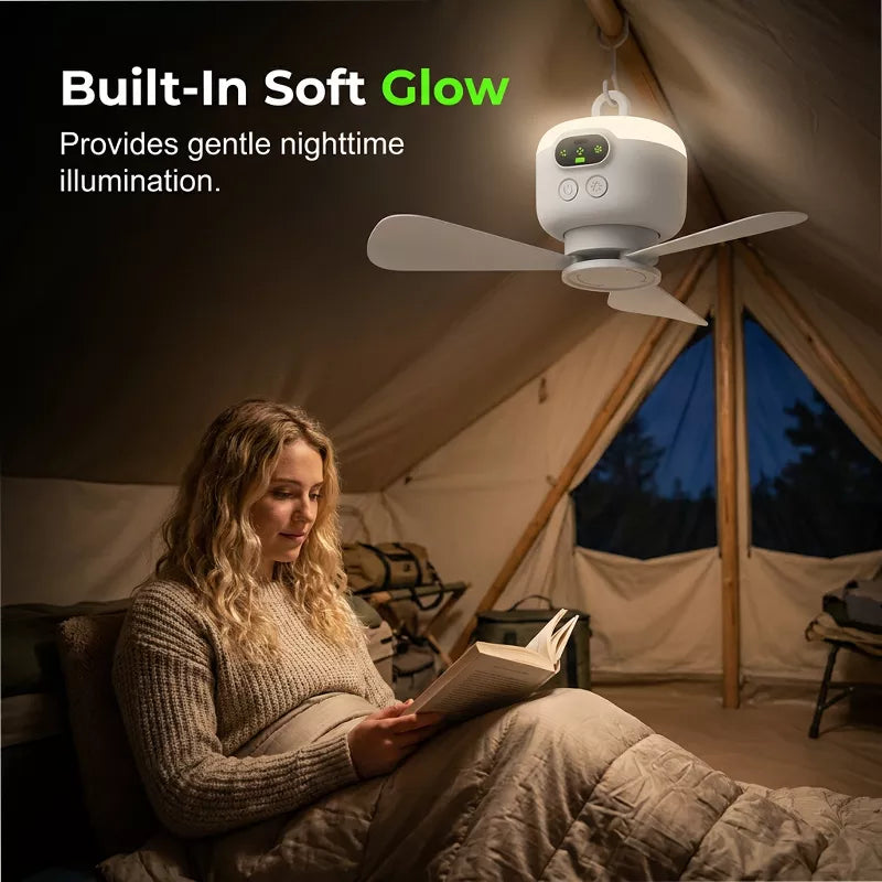 Rechargeable Ceiling Fan with LED Light