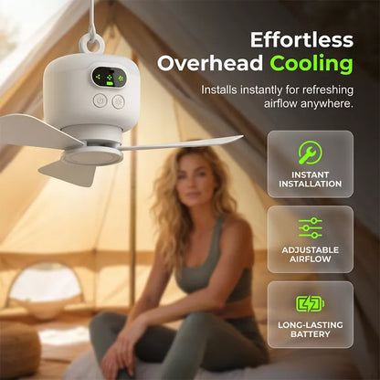 Rechargeable Ceiling Fan with LED Light
