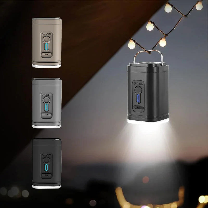 Rechargeable Camping Air Pump – LED Light, Fast Inflation, Compact –