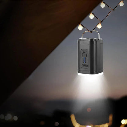 Rechargeable Camping Air Pump – LED Light, Fast Inflation, Compact –