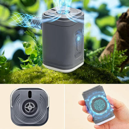 Rechargeable Camping Air Pump – LED Light, Fast Inflation, Compact –