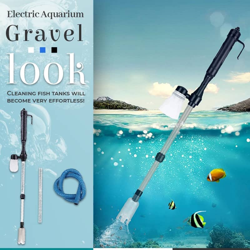 Electric Aquarium Gravel Cleaner—battery-operated, adjustable length, and easy to use—suitable for all aquariums