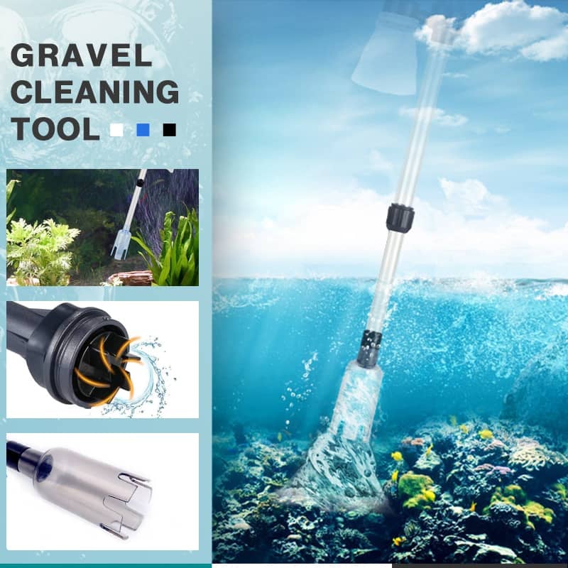 Electric Aquarium Gravel Cleaner—battery-operated, adjustable length, and easy to use—suitable for all aquariums