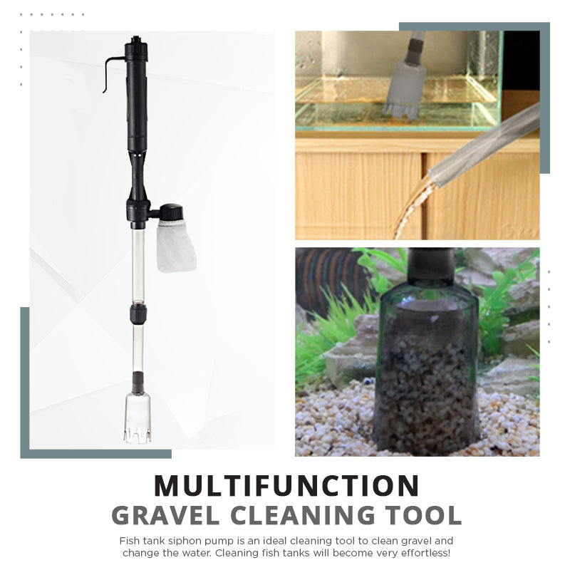 Electric Aquarium Gravel Cleaner—battery-operated, adjustable length, and easy to use—suitable for all aquariums