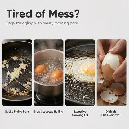 Microwave Egg Poacher——Dual‑cavity, non‑stick & easy clean. Healthier than frying – stock up & save!