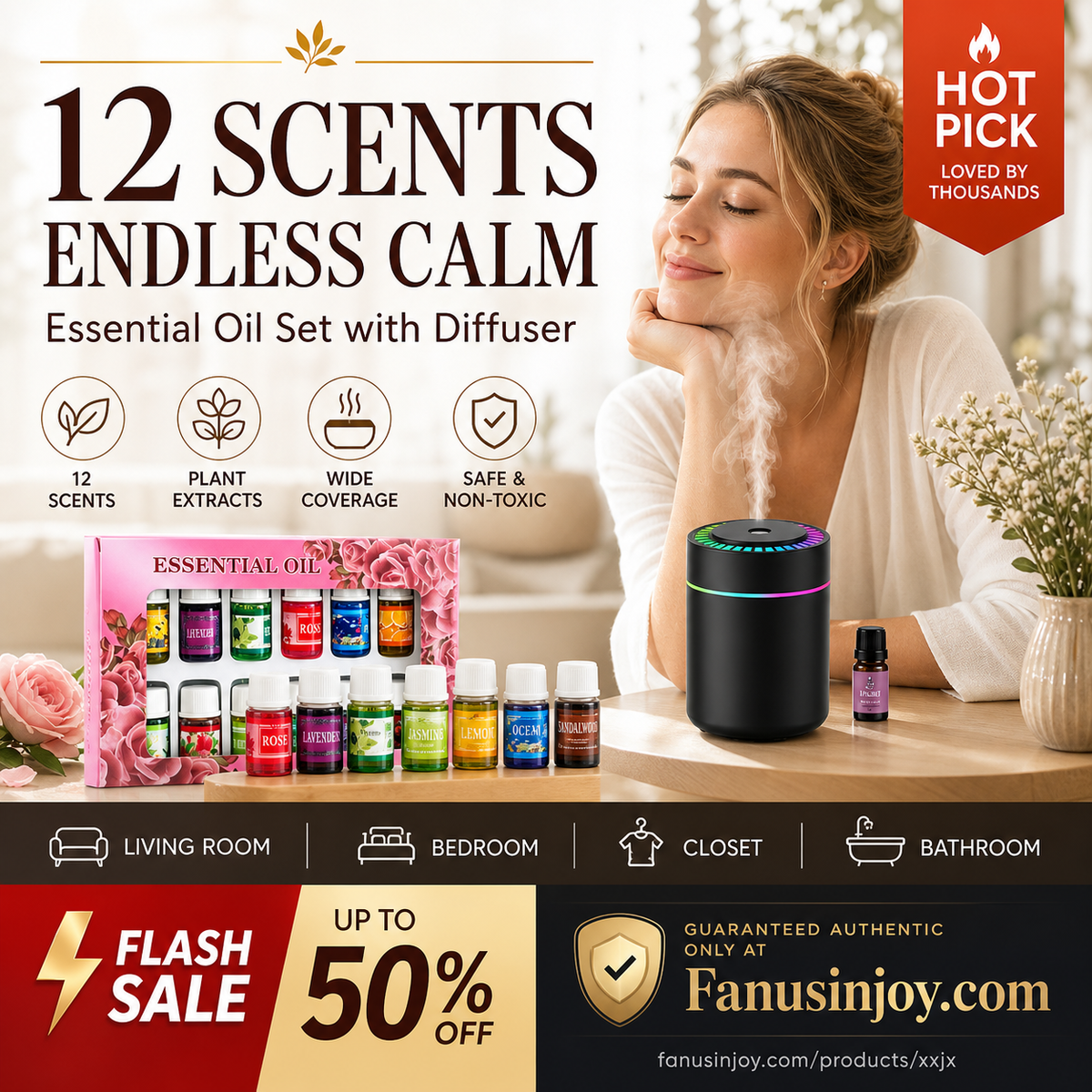 12-Pack Water Soluble Essential Oils Set